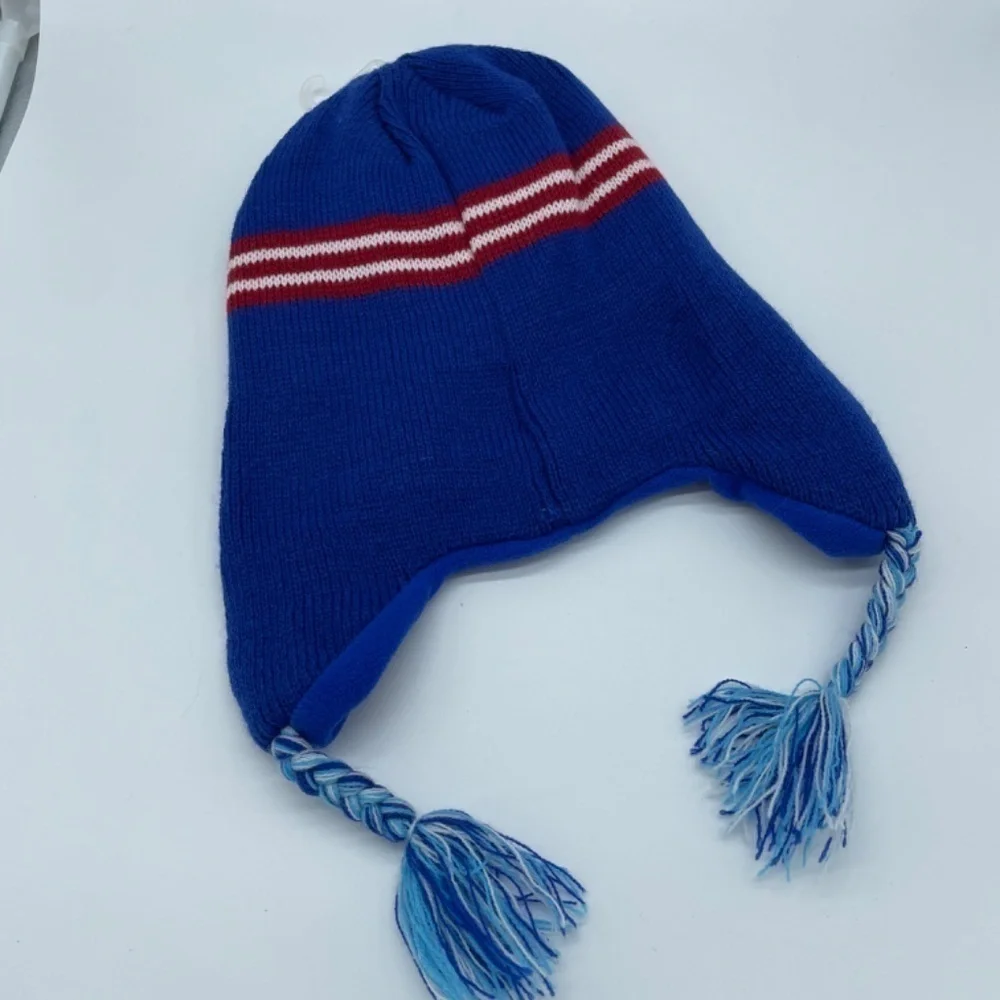 The Children's Place Ski Beanie Hat; size 10-14; Royal Blue; side‎ tassels; NEW